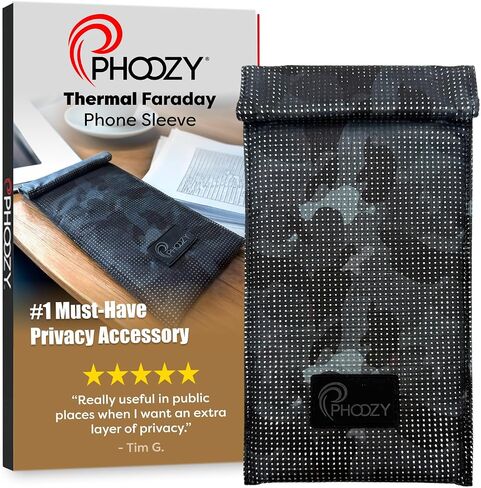 PHOOZY Dark Series Faraday Phone Bag - Signal Blocking Sleeve | Thermal Protection Privacy Pouch, Fits Most Smartphones, RFID GPS Shielding, Ripstop Nylon, Roll-Top Seal, Cell Phones in Saudi Arabia