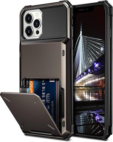 Vofolen for iPhone 13 Pro Case Wallet with 4-Card Holder Black | ID Slot Flip Pocket, Anti-Scratch, Dual Layer Hybrid TPU Bumper Armor Protective Cover Women Men for iPhone 13 Pro Phone Case in Saudi Arabia