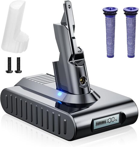 LED Display 10000mAh 21.6V Replacement for Dyson V7 Battery Compatible with SV11 Motorhead Animal Trigger HEPA Car+Boat Absolute Handheld Vacuum Cleaners in Saudi Arabia