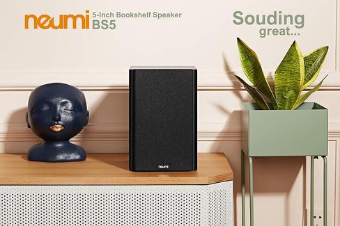 NEUMI BS5 Passive Bookshelf Speakers, 5-Inch Woofer, Dark Wood, 1 Pair | 1-inch silk dome tweeter, rear ported cabinet, for home theater, stereo music and surround sound in Saudi Arabia
