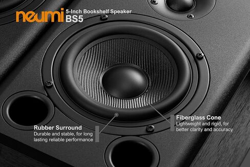 NEUMI BS5 Passive Bookshelf Speakers, 5-Inch Woofer, Dark Wood, 1 Pair | 1-inch silk dome tweeter, rear ported cabinet, for home theater, stereo music and surround sound in Saudi Arabia