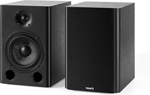 NEUMI BS5 Passive Bookshelf Speakers, 5-Inch Woofer, Dark Wood, 1 Pair | 1-inch silk dome tweeter, rear ported cabinet, for home theater, stereo music and surround sound in Saudi Arabia