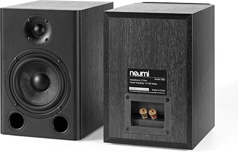 NEUMI BS5 Passive Bookshelf Speakers, 5-Inch Woofer, Dark Wood, 1 Pair | 1-inch silk dome tweeter, rear ported cabinet, for home theater, stereo music and surround sound in Saudi Arabia