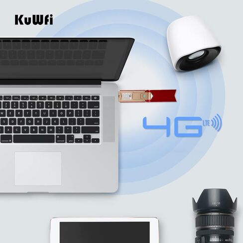 KuWFi 4G LTE USB Modem Dongle with WiFi Hotspot, SIM Card Slot | 4G Modem Wireless Router Unlocked Portable for AT&T in USA/CA/MX in Saudi Arabia