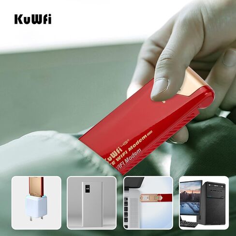 KuWFi 4G LTE USB Modem Dongle with WiFi Hotspot, SIM Card Slot | 4G Modem Wireless Router Unlocked Portable for AT&T in USA/CA/MX in Saudi Arabia
