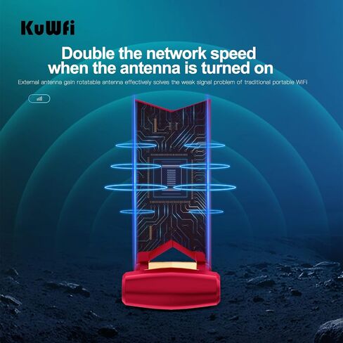 KuWFi 4G LTE USB Modem Dongle with WiFi Hotspot, SIM Card Slot | 4G Modem Wireless Router Unlocked Portable for AT&T in USA/CA/MX in Saudi Arabia