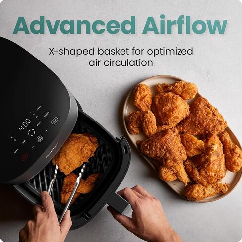 Chefman TurboX 4-in-1 Air Fryer, 5-Quart Airfryer for Extra Crispy Chicken, Fries, Wings, and More, Air Fry, Bake, Reheat, and Frozen Functions, Digital Touch Controls, Dishwasher Safe - Gray in Saudi Arabia