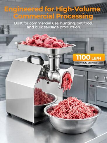 FOHERE #12 Commercial Meat Grinder 1.2HP Heavy duty | Heavy duty industrial meat grinder with 2 stainless steel blades and 2 grinding plates in Saudi Arabia