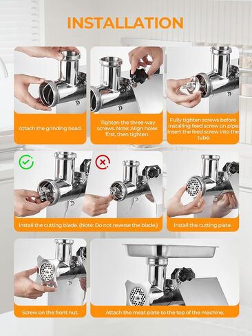 FOHERE #12 Commercial Meat Grinder 1.2HP Heavy duty | Heavy duty industrial meat grinder with 2 stainless steel blades and 2 grinding plates in Saudi Arabia