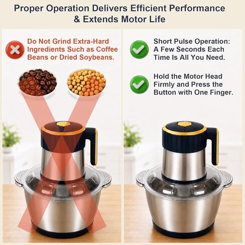 Food Processor, 5Qt Food Chopper Electric, 5-Speed Meat Grinder for Kitchen | Compact, Vegetable Chopper, Stainless Steel,Dishwasher Safe, for Garlic, Onion, Melon & Fruit, Food Grinder, with Accessories in Saudi Arabia