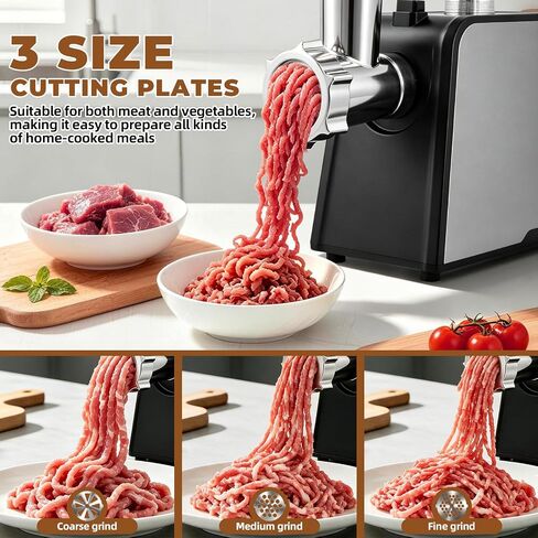 Electric Meat Grinder,8 in 1 Electric Cheese Grater,2800W Max Meat Grinder & Chopper,Stainless Steel Sausage Stuffer Maker for Cheeses, Fruits, Vegetables, Sausages and Minced Meat in Saudi Arabia