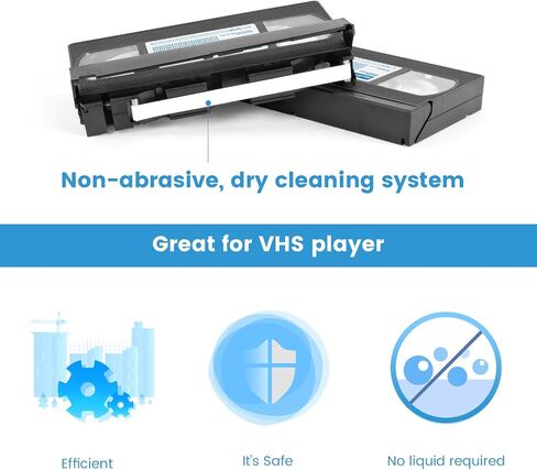 منظف ​​رأس Reshow VCR/منظف رأس VHS - منظف رأس فيديو VHS لمشغلات VHS/VCR بتقنية جافة لا يتطلب سائل in Kuwait