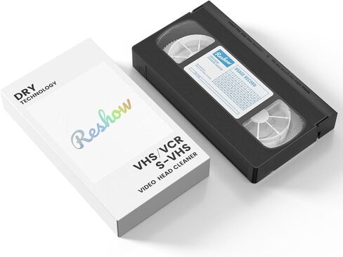 منظف ​​رأس Reshow VCR/منظف رأس VHS - منظف رأس فيديو VHS لمشغلات VHS/VCR بتقنية جافة لا يتطلب سائل in Kuwait