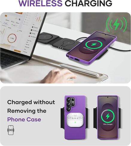 SSLOTSCASE for Samsung Galaxy A17 5G Case with 2X Screen Protector, Blue | [Support Wireless Charging] Raised Edges Protect Camera, Slim Durable Protective Phone Case Cover for Samsung Galaxy A17 in Saudi Arabia
