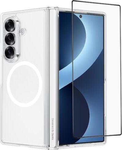 BENKS for Samsung Galaxy Z Fold 8 Case with Screen Protector and Hinge Protection, Magnetic Clear Phone Case, Anti Yellowing Shockproof Protective Transparent Cell Cover, Crystal Grand Combo in Saudi Arabia
