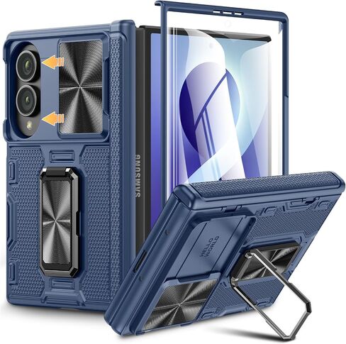 حافظة VEGO لهاتف Galaxy Z Fold 8 مع واقي شاشة للخصوصية مضاد للرؤية | حماية المفصلات [غطاء كاميرا منزلق] حافظة متينة مضادة للصدمات من الدرجة العسكرية لهاتف سامسونج Z Fold8 - أسود in Kuwait