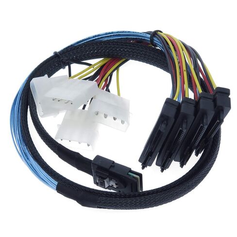 Mini SAS to SAS Cable Internal Breakout Cable SFF-8087 to SFF-8482 with 4X Molex Power Connectors for Raid Controller to Hard Drive 3.3FT in Saudi Arabia