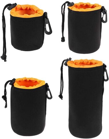 X-Large Camera Lens Pouch, Extra Large Thick Protective Neoprene Bag Storage Cover Case with Drawstring Design, Soft Plush Interior for Canon, for Nikon, for Sony DSLR Lenses (XL Size) in Saudi Arabia