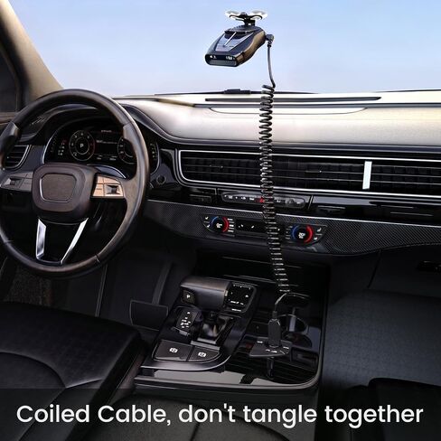 Radar Detector Power Cord for Cobra RAD 480i/350/380/450, Coiled USB Cable in Kuwait