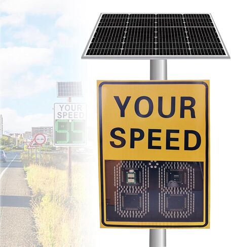 20"x28"/24"x35" Solar Radar Speed Limit Sign, ETL listed with UL-verified & FCC approved,Your Speed Solar Radar Speed Display, Rust Proof Aluminum Radar Speed Detector (White, 20"x28") in Saudi Arabia
