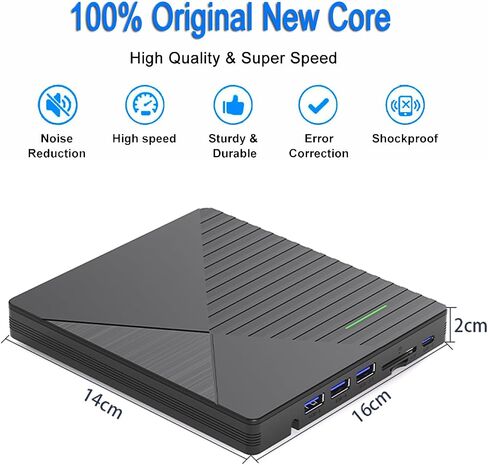 External CD DVD Drive for Laptop Mac with 3 USB Ports and 2 TF/SD Card Slots,USB 3.0 & USB-C CD DVD Optical Disc Reader Burner Player for MacBook Pro Air iMac Laptop PC Windows 11/10/8/7 Linux Mac OS in Saudi Arabia