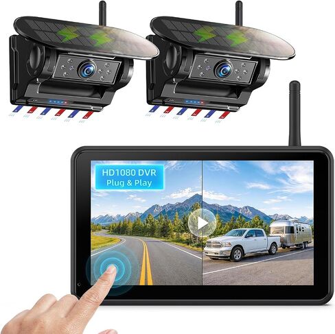 Dual Magnetic Wireless Backup Cameras - HD1080P 7" DVR Monitor, Stable Signal for RV/Trailer/Truck/Tractor/Camper/Hitch/Travel, 1-Min Install-Free, Clear Night Vision Back Up Camera (ACT702) in Saudi Arabia