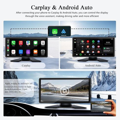 RV Backup Camera with Carplay Android Auto for RV Horse Trailer Semi Box Truck,1080P HD 4 Splits 10.36" Touch Monitor Rear/Side Backup Cameras with Mirror Link FM Waterproof Night Vision DVR Recording in Saudi Arabia