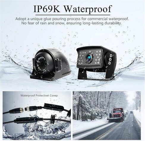 RV Backup Camera with Carplay Android Auto for RV Horse Trailer Semi Box Truck,1080P HD 4 Splits 10.36" Touch Monitor Rear/Side Backup Cameras with Mirror Link FM Waterproof Night Vision DVR Recording in Saudi Arabia