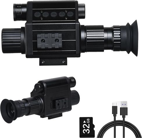 Digital Night Vision Monocular, IR Illuminator 850nm Night Vision Rifle Scope for Night Watching & Observations, 4X Digital Zoom, Save Photos & Videos with 32GB TF Card in Saudi Arabia