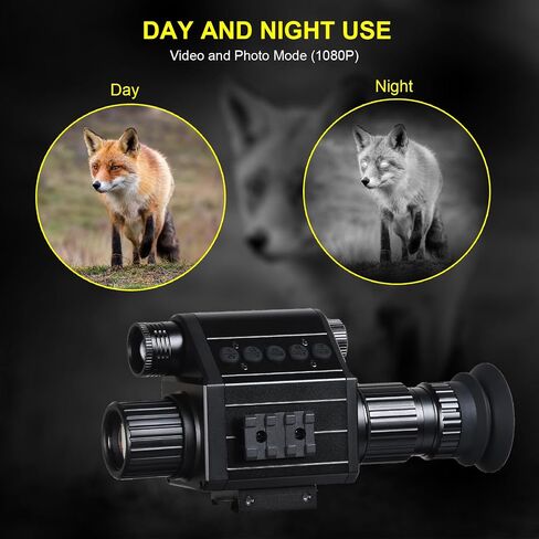 Digital Night Vision Monocular, IR Illuminator 850nm Night Vision Rifle Scope for Night Watching & Observations, 4X Digital Zoom, Save Photos & Videos with 32GB TF Card in Saudi Arabia