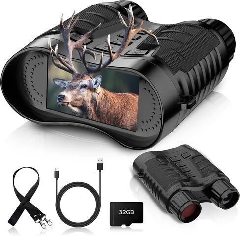 4K Night Vision Goggles Binoculars,Tech Gifts, for Men & Teens | 36MP Photos, 4K Video, 32GB Card Incl, Unique Gifts, for Dad/Husband/Teens, Birthday Present Camping & Wildlife in Saudi Arabia