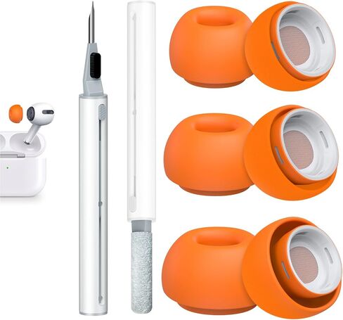 3 Pairs Replacement Ear Tips for AirPods Pro 2nd & 1st(S/M/L, White) | with Noise Reduction Hole, Silicone Ear Tips with Cleaning Pen & Portable Storage Box, Fit in the Charging Case in Saudi Arabia