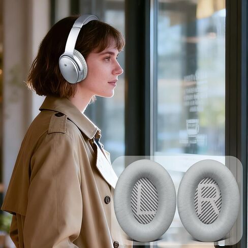 Earpads for Bose QC35 & QC35 ii - Silver | for (QuietComfort35 & Quiet Comfort35 ii) Headphones in Saudi Arabia