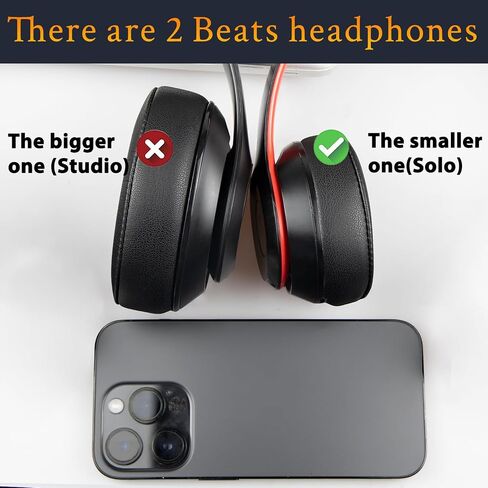 Earpads for Beats Solo 3 & Solo 2 On-Ear Headphones - Black | Do Not Fit Beats (Studio Over-Ear, Solo HD, Solo 4) in Saudi Arabia