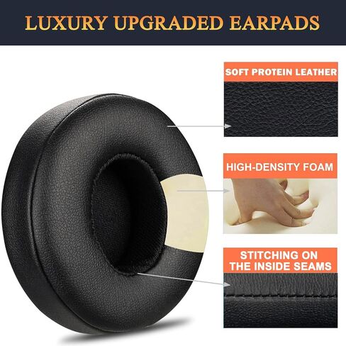 Earpads for Beats Solo 3 & Solo 2 On-Ear Headphones - Black | Do Not Fit Beats (Studio Over-Ear, Solo HD, Solo 4) in Saudi Arabia