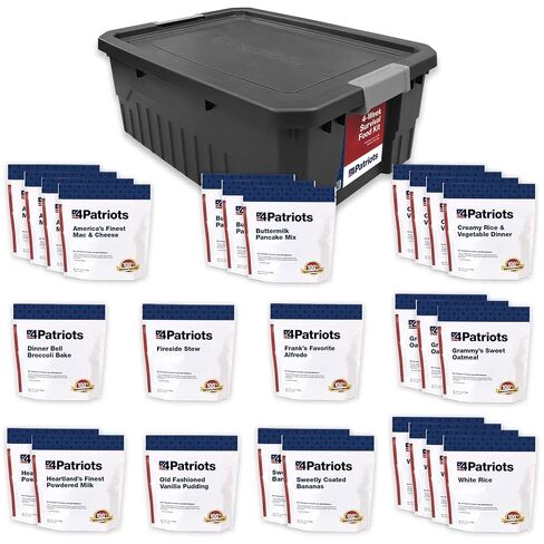 4Patriots 6-Week Emergency Food Supply Bundle | 4-Week & 2-Week Survival Food Kits | 25-Year Shelf Life Freeze Dried Meals | Breakfast, Lunch & Dinner in Kuwait