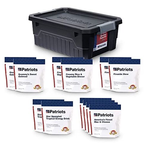 4Patriots 6-Week Emergency Food Supply Bundle | 4-Week & 2-Week Survival Food Kits | 25-Year Shelf Life Freeze Dried Meals | Breakfast, Lunch & Dinner in Kuwait