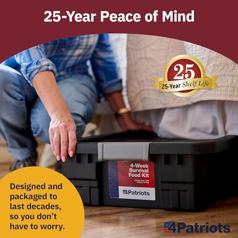 4Patriots 6-Week Emergency Food Supply Bundle | 4-Week & 2-Week Survival Food Kits | 25-Year Shelf Life Freeze Dried Meals | Breakfast, Lunch & Dinner in Kuwait