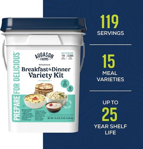 Augason Farms Breakfast and Dinner Variety Pail Emergency Food Supply Everyday in Saudi Arabia