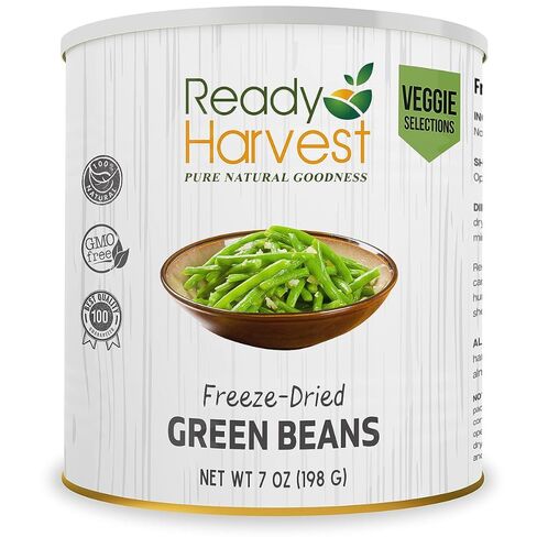 Ready Harvest Freeze Dried Food - Green Beans | Emergency Food | Camping Vegetables | #10 Can | 25-Year Shelf Life | Cans Filled to the Top in Saudi Arabia