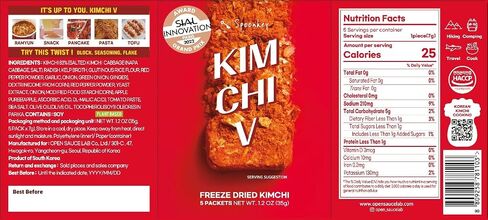 Korean Food SPOONKEY Freeze-Dried Kimchi Blocks, Instant Kimchi, 7g x 5 Pk | Freeze-dried fermented kimchi blocks for ramen, soup, camping meals, and travel food use in Saudi Arabia