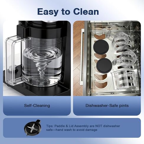 H-Duka 10-in-1 Ice Cream Maker Machine, 800W Frozen Treat Maker for Silky Gelato, Sorbet&Slushies, One-Touch Mix-In & Re-Spin for Creamy Texture, Keto & Vegan, Includes 3 Pints & Recipe Guide, Black in Saudi Arabia