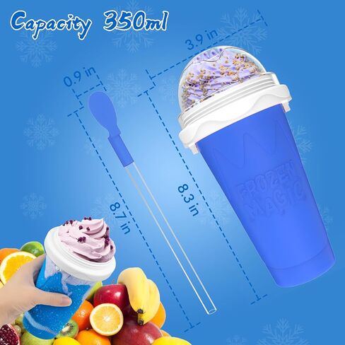 3PCS Slushie Maker Cup,DIY Magic Quick Frozen Smoothies Cups for Homemade Milk Shake Ice Cream Maker, Cooling Cups, Double Layer Squeeze Slushy Maker Cup,Birthday Gifts for Family (Bule+Pink+Green) in Saudi Arabia