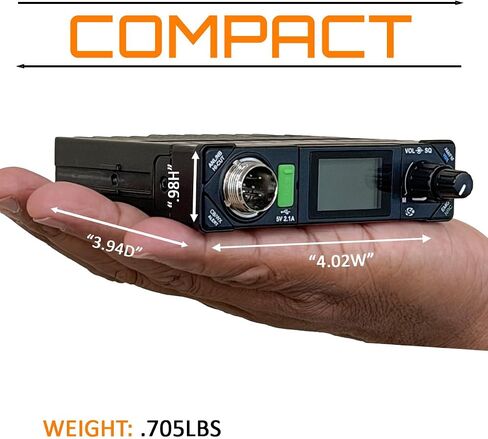 President Premium Compact CB Radio Kit with Bill III AM/FM CB Radio and Virginia F Antenna, Features P-Channels, NRC, and Weather Channels in Saudi Arabia