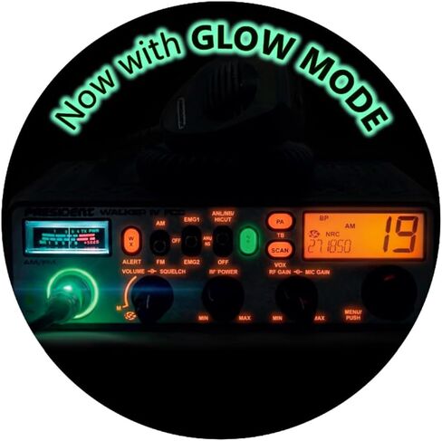 President Walker IV FCC AM/FM Trucker CB Radio with Automatic SWR/SWR Protection, 7-Color LCD with Glow Mode, Automatic Squelch, Noise Reduction, Weather/Alert, VOX Hands-free, USB-C Port, P-channels. | Automatic SWR/SWR Protection, 7-Color LCD with Glow  in Saudi Arabia