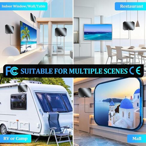 2026 TV Antenna for for Smart TV, Indoor Antenna for Local Channels | Digital TV Antenna Up to 5000+ Miles Range with Amplifier Signal Booster, Support 4K 1080p - 18FT Coaxial Cable in Saudi Arabia