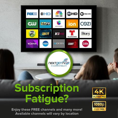 Mohu Leaf 50 Original Paper-Thin Indoor TV Antenna, UHF VHF, 60-Mile Range, Multi-Directional, 4K 8K UHD NEXTGEN TV - w/12 ft. Cable, Jolt Switch in Saudi Arabia