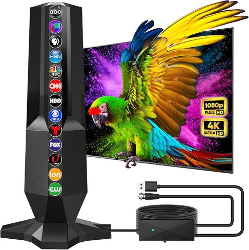 2026 TV Antenna,TV Antenna for Local Channels with 4500 Miles Range,Digital TV Antennas Support 8K 4K 1080P All TVs,Smart TV Antenna Easy Installation 360° Reception-HDTV TV Antenna Indoor 35ft Coax in Saudi Arabia