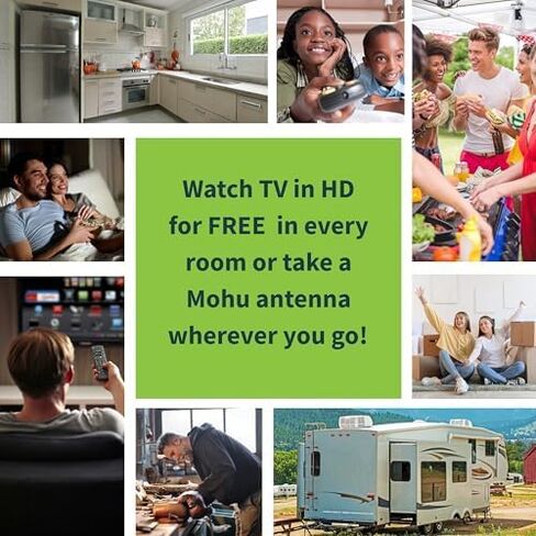 Mohu Leaf 50 Original Paper-Thin Indoor TV Antenna, UHF VHF, 60-Mile Range, Multi-Directional, 4K 8K UHD NEXTGEN TV - w/12 ft. Cable, Jolt Switch in Saudi Arabia