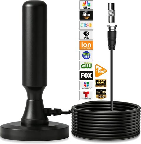 TV Antenna for Local Channels, 2026 Digital TV Antenna for Smart TV Indoor | Long Range 360° Reception TV Antenna for Smart TV Indoor without Cable, Easy to Install, Supports 4K 1080p 16FT in Saudi Arabia